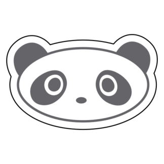 Oval Face Panda Sticker (Grey)